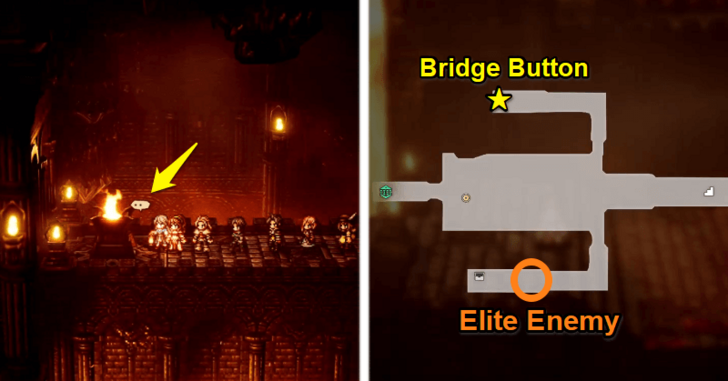 Bridge Button to Lower Area