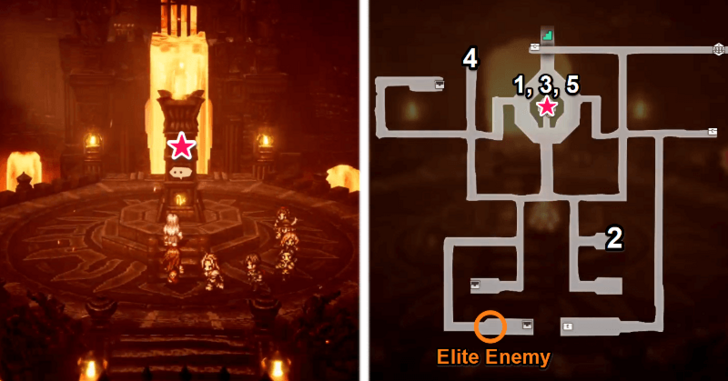 Forbidden Temple Lower Floor Button Sequence Map