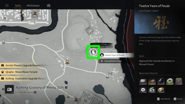 Twelve Years of Feuds Map Location