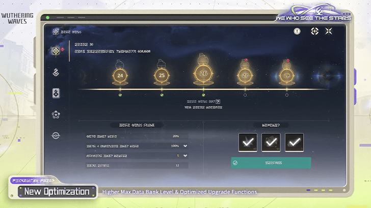 Max Level 30 Data Bank