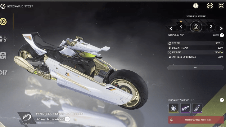 Motorbike Specs Interface