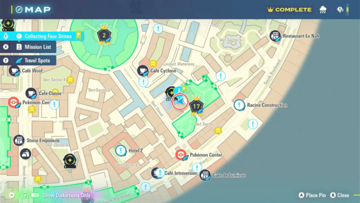 Collecting Four Drives Map Location