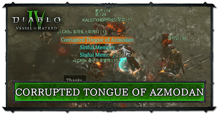 Diablo 4 How to Farm Corrupted Tongue of Azmodan