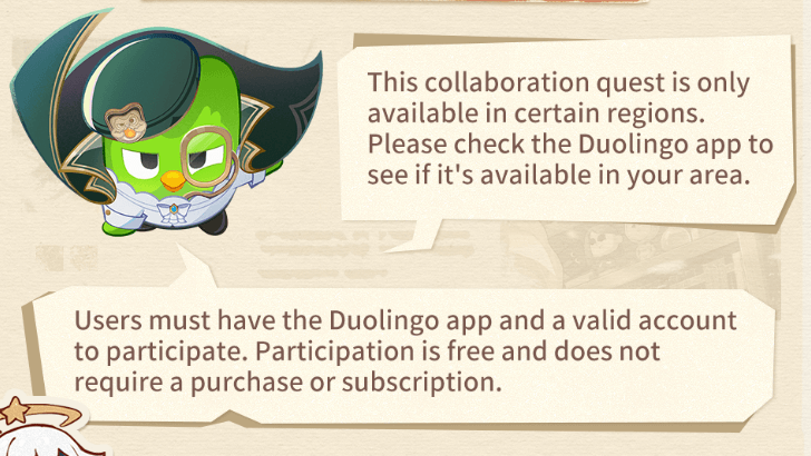 Genshin - Duolingo Collab Participation