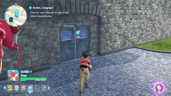 Enter Lumiose Sewers through the Magenta Street Entrance
