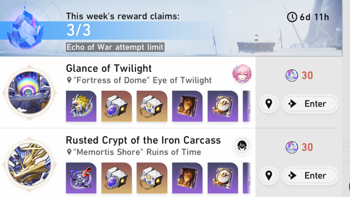 Honkai Star Rail - Weekly Reset