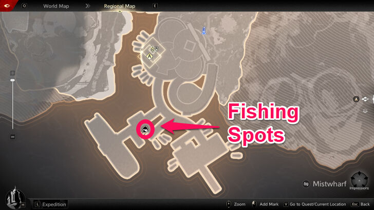 Mistwharf Fishing Spot Map
