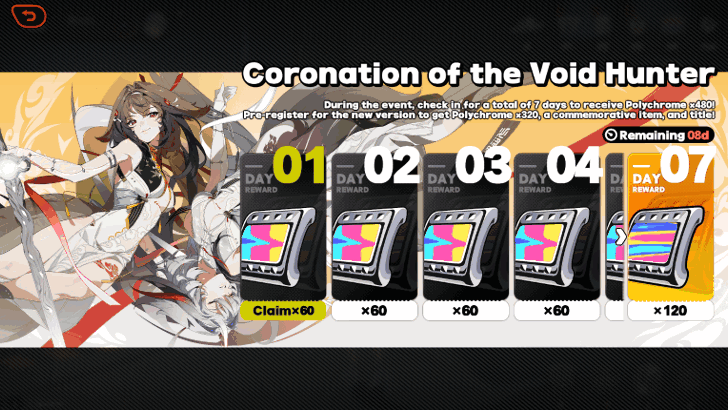 Daily Log-in Coronation of the Void Hunter