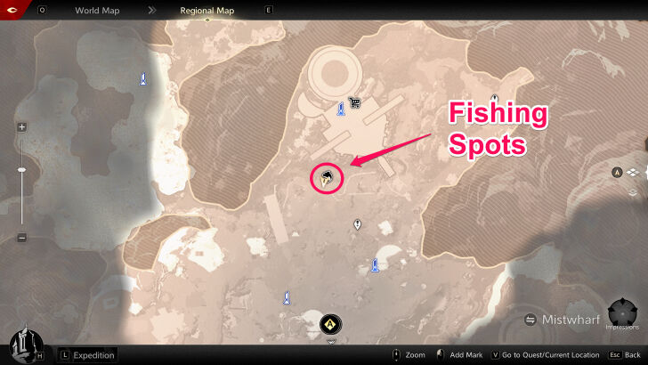 Mistwharf Fishing Spot 2 Map