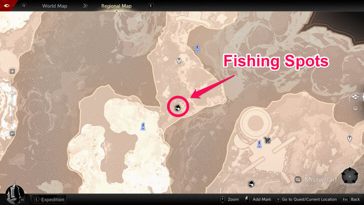 Mistwharf Fishing Spot 3 Map