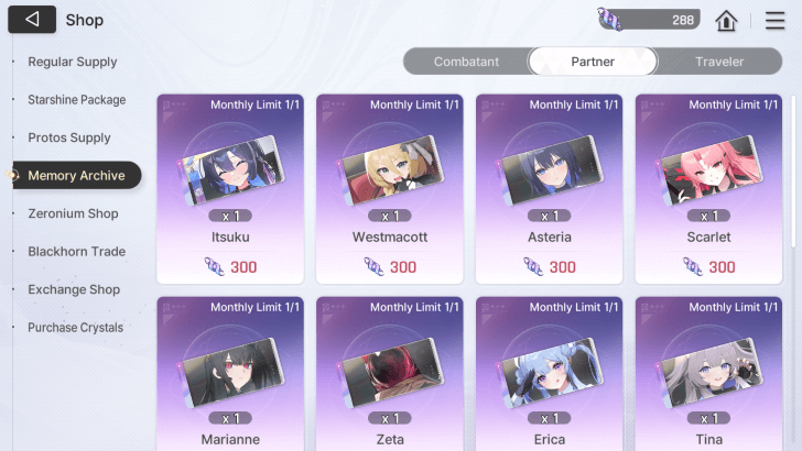 Chaos Zero Nightmare - Memory Archive Partner Shop