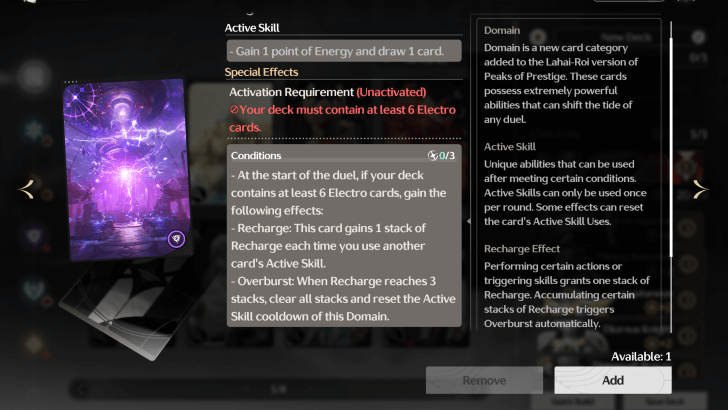 Peaks of Prestige Rekindled Duel Domain Description