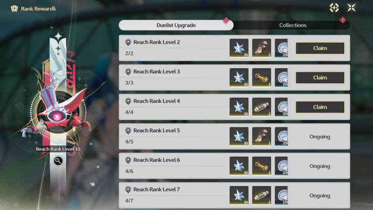 Peaks of Prestige Rekindled Duel Rank Level Rewards