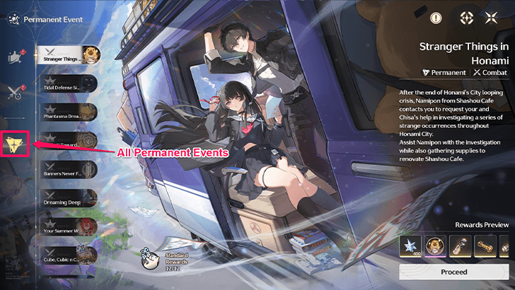 Permanent Events Tab