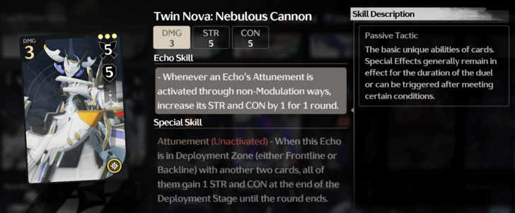 Twin Nova: Nebulous Cannon Attunement Skill