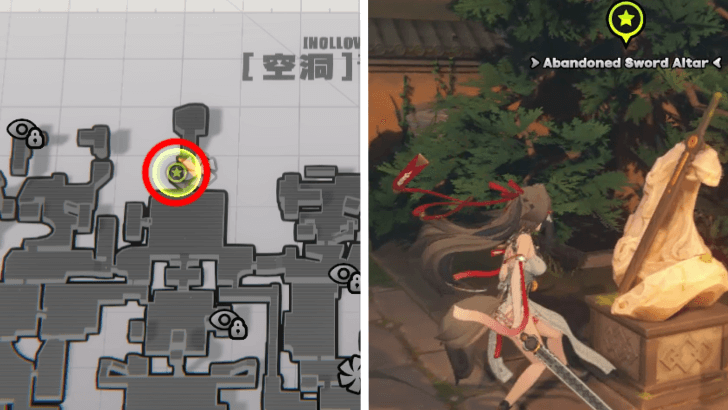 Interact with the Abandoned Sword Altar