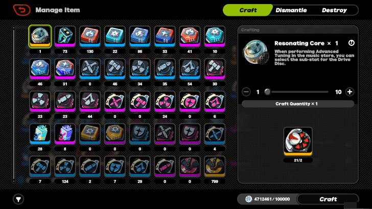 Craft Resonating Cores