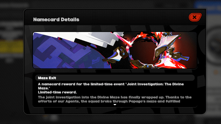 Event Namecard - Maze Exit