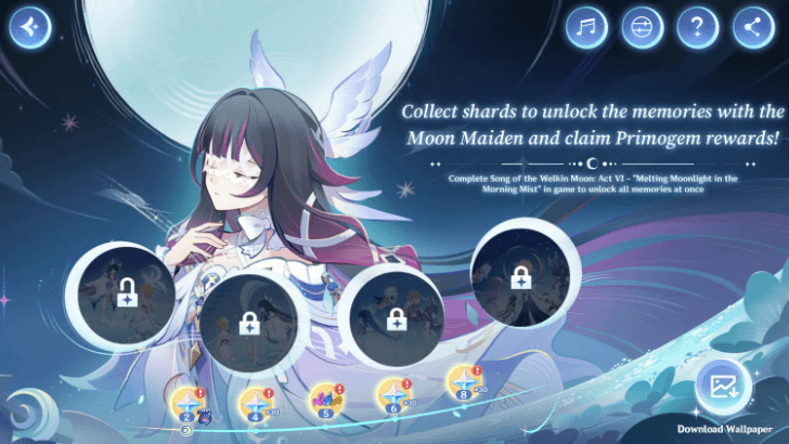 Genshin - Memories of the Moon - Unlock Memories to Get Rewards