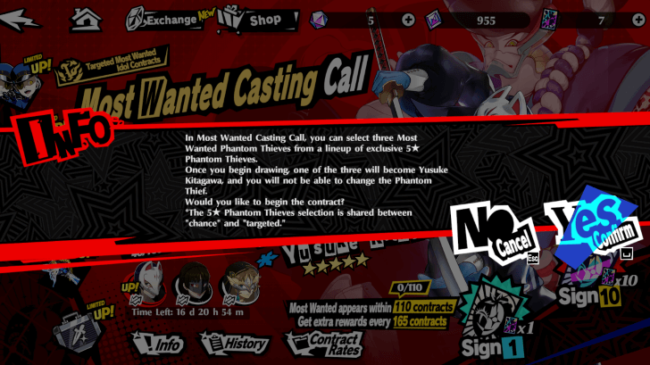 Persona 5 X - Most Wanted Casting Call Lock