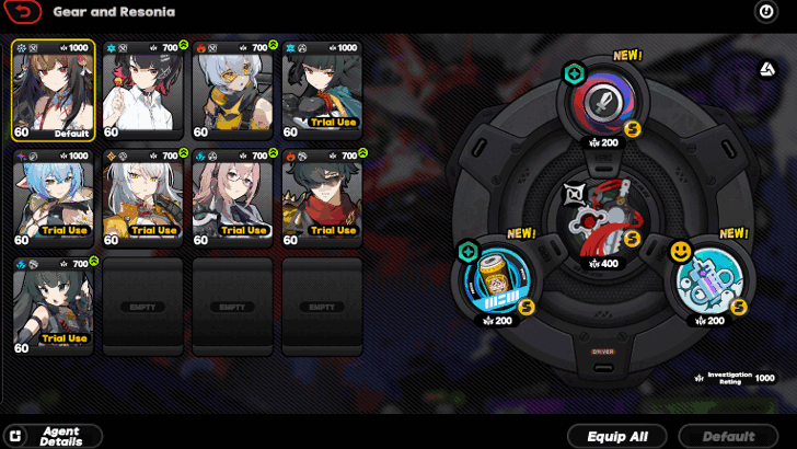 Equip Gear and Resonia