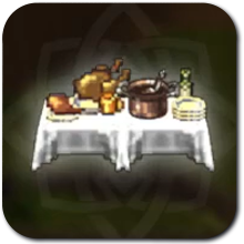 Table with Roasted Chicken