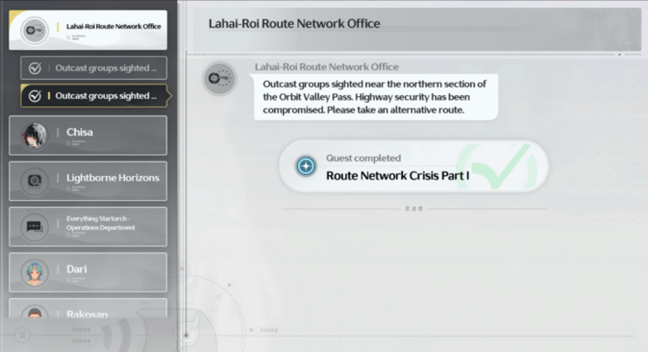 Finish Route Network Crisis Quests