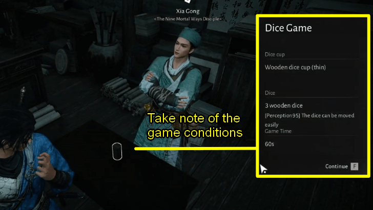 WWM - Take Note of the Dice Game Conditions