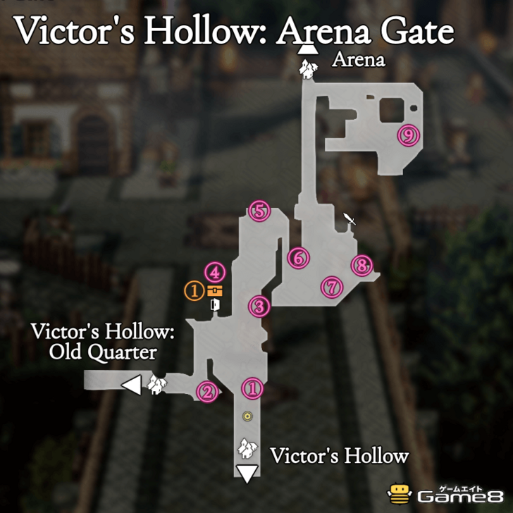 Octopath Traveler 0- Victors Hollow: Arena Gate Map