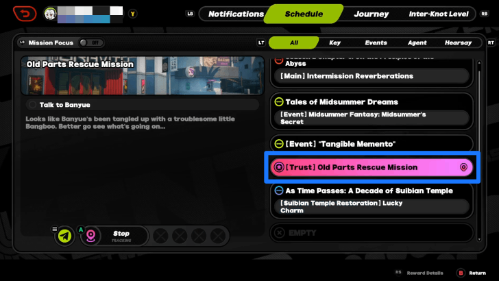 Old Parts Rescue Mission Schedule