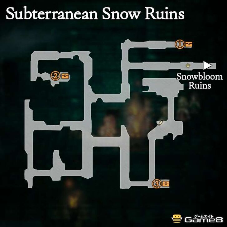 Octopath Traveler 0- Subterranean Snow Ruins Map