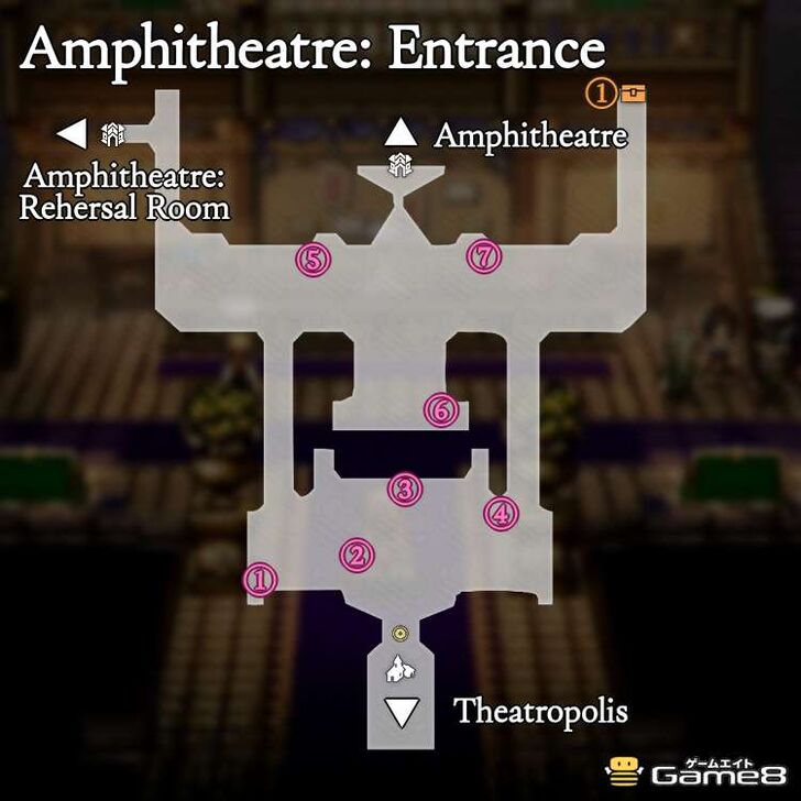 Octopath Traveler 0- Amphitheatre: Rehearsal Room Map