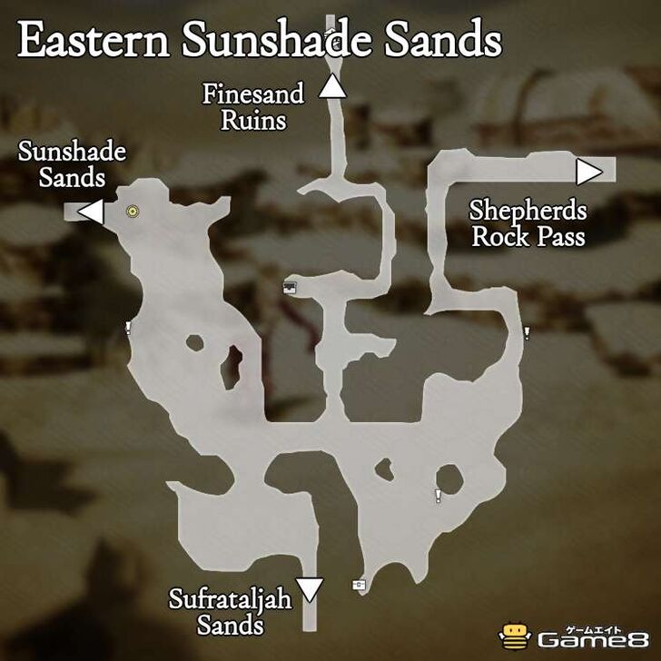 Octopath Traveler 0- Eastern Sunshade Sands Map