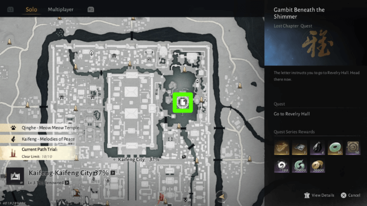 Gambit Beneath the Shimmer Map Location