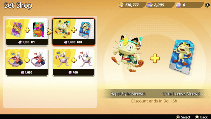 Pokemon UNITE - Happi Style (Meowth) Set Shop