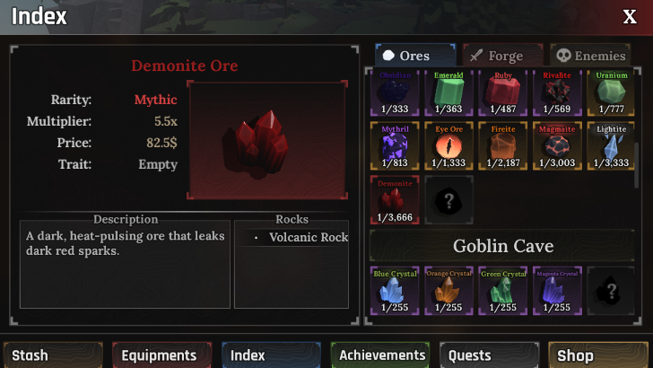 Mine 3 Demonites To Get Demonite Key