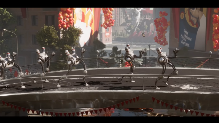 Atomic Heart robots marching