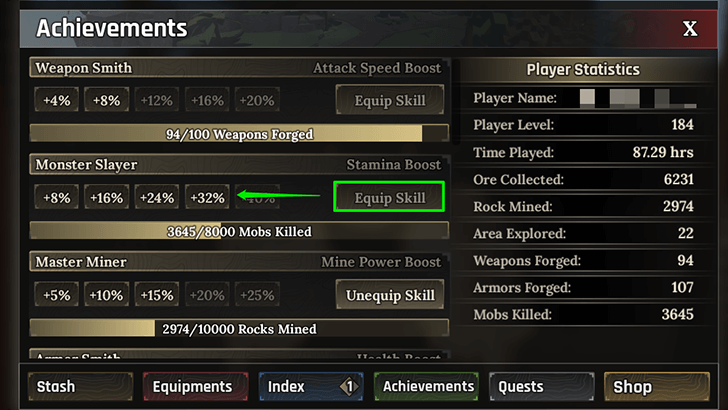 Equip Skill
