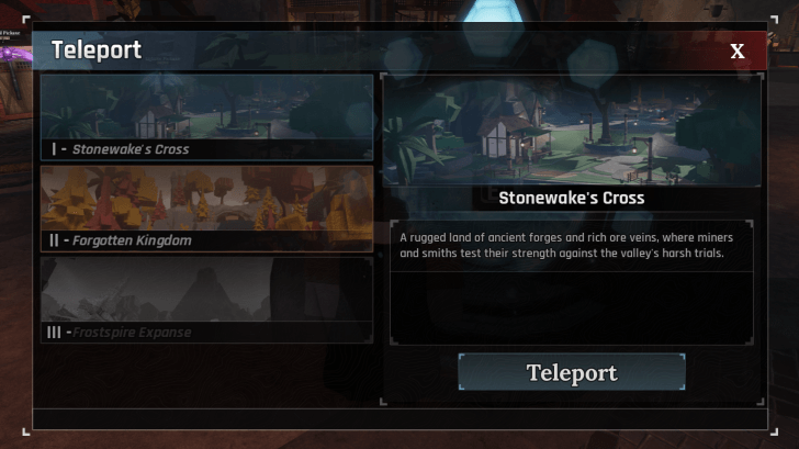 The Forge - Worlds Menu