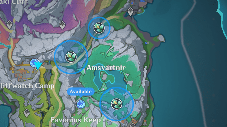 Winter Icelea Locations