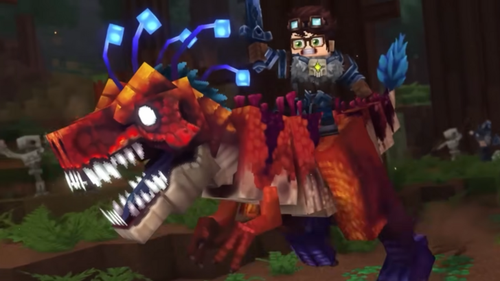 Hytale Character Riding A Dinosaur