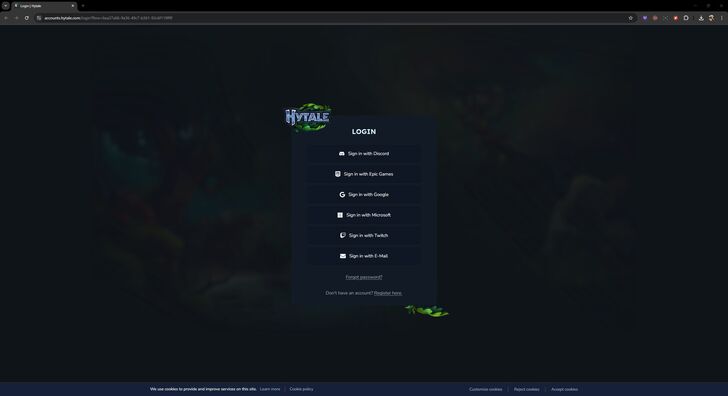 Choose a log in method