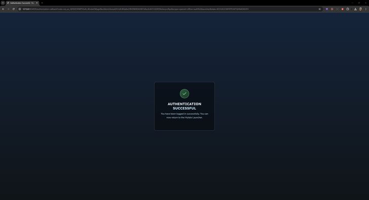 Authentication Successful