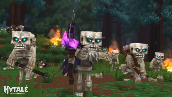 An army of Skeletons in Hytale