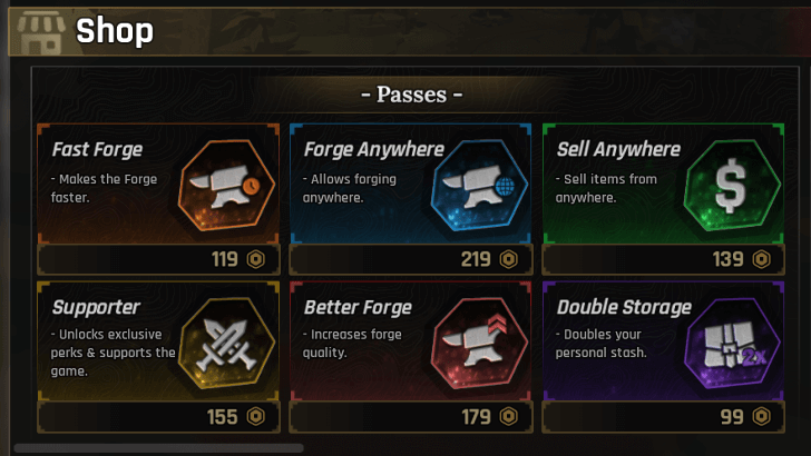 Buy Gamepasses in The Forge Shop