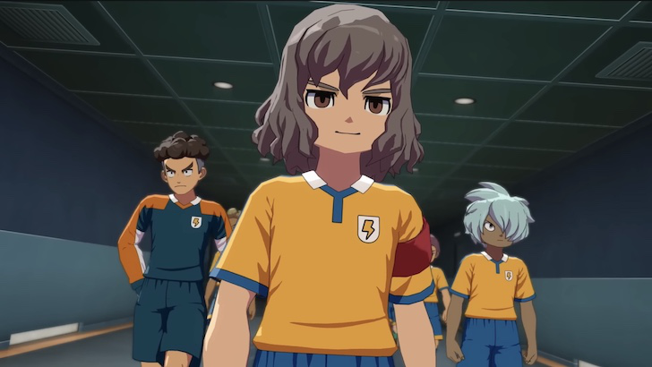 A team walking through a stadium for a match