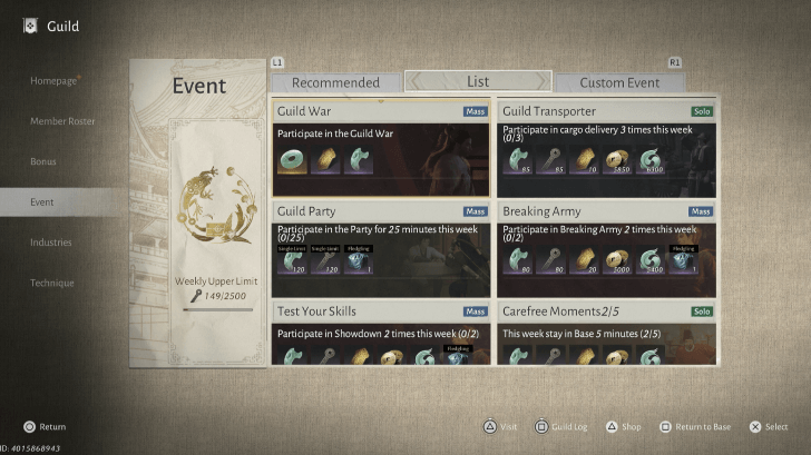 Clear Weekly Guild Goals