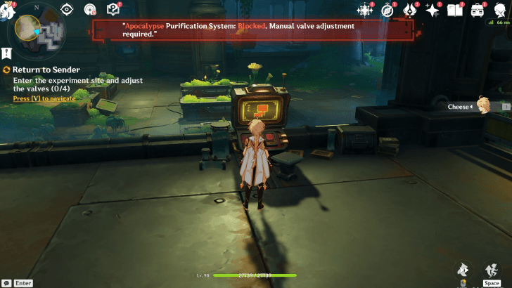 Genshin Impact Return to Sender Walkthrough - Enter the experiment site and adjust the valves