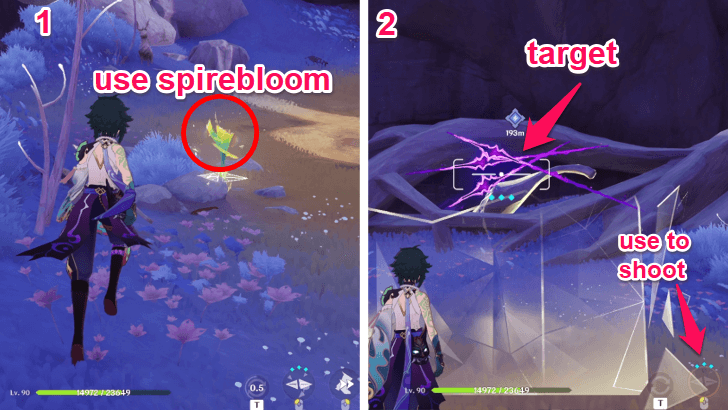 Genshin Impact Tower of Inversion Cleanse the Corruption Area 1 Step 2