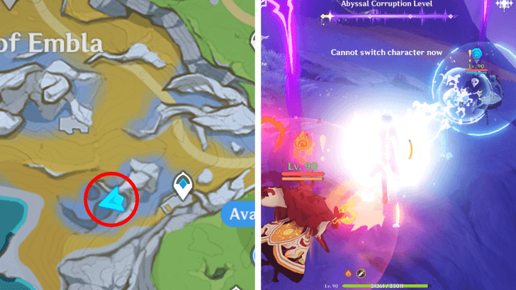 Genshin Impact Tower of Inversion Cleanse the Corruption Area 1 Step 1